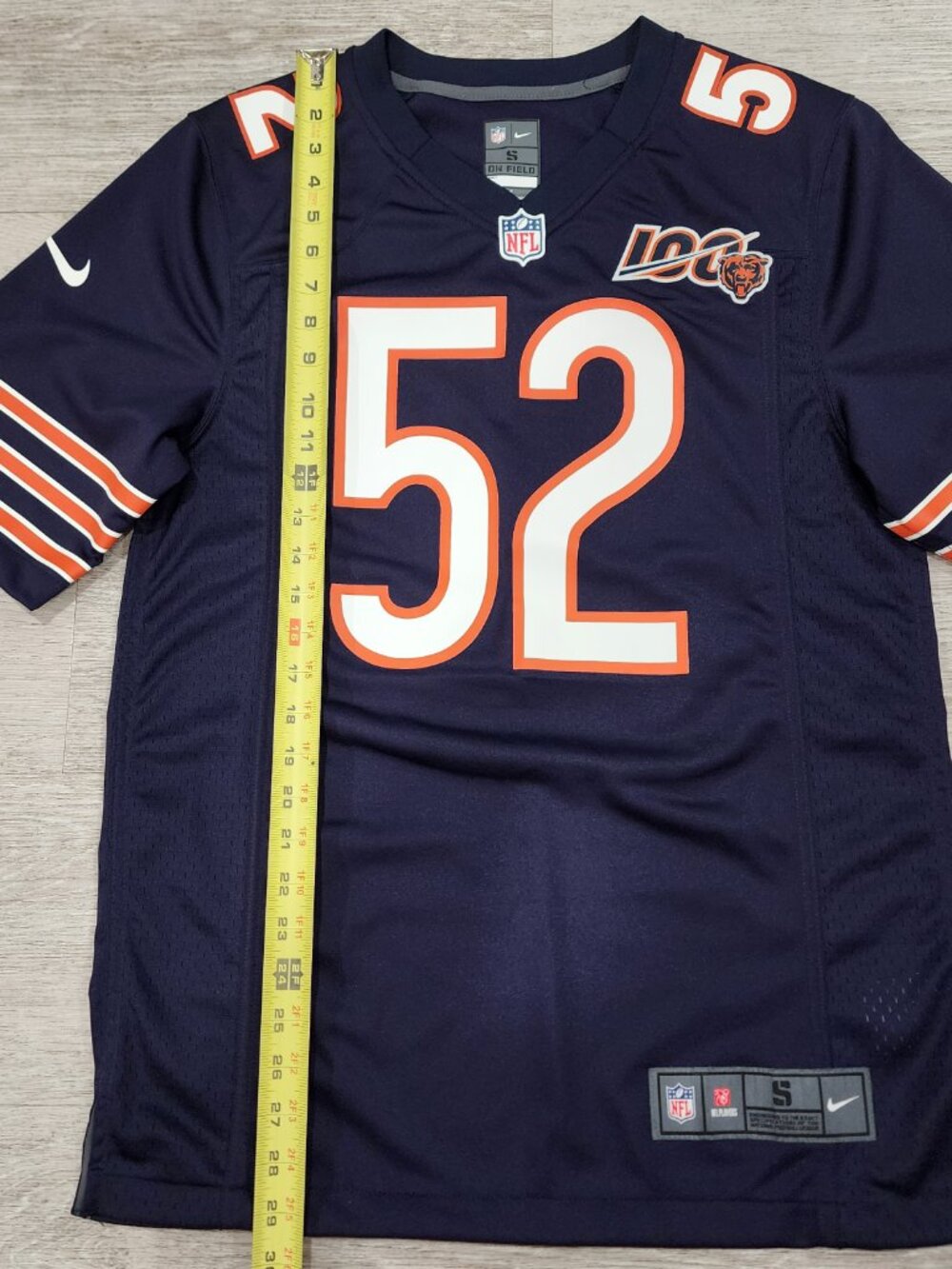 Nike NFL On Field Chicago Bears Khalil Mack #52 Blue 100 Yr Patch Limited Jersey - Picture 6 of 9